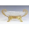 Beautiful Large French Gilt Bronze Val St. Lambert Crystal Centerpiece image 3