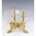 Beautiful Large French Gilt Bronze Val St. Lambert Crystal Centerpiece image 4