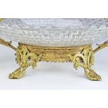 Beautiful Large French Gilt Bronze Val St. Lambert Crystal Centerpiece image 5