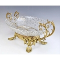 Beautiful Large French Gilt Bronze Val St. Lambert Crystal Centerpiece image 8