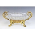 Beautiful Large French Gilt Bronze Val St. Lambert Crystal Centerpiece image 9