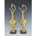 Beautifull Large 19C French Pair Gilt Bronze Ewers Napoleon III image 8