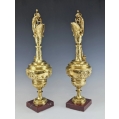 Beautifull Large 19C French Pair Gilt Bronze Ewers Napoleon III image 9