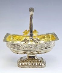 Early 19C Russian Silver Empire Style Basket Bowl