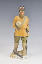 Early Soviet Russian Porcelain Figurine of Partisans