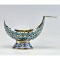Exceptional Imperial Russian Silver-Gilt & Enamel Kovsh & Spoon A.Kuzmuchev image 1