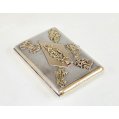 Exceptional Imperial Russian Silver-Gilt & Gold Mounted Cigarette Case with Gemstones image 1