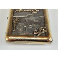 Exceptional Imperial Russian Silver-Gilt & Gold Mounted Cigarette Case with Gemstones image 6