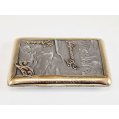 Exceptional Imperial Russian Silver-Gilt & Gold Mounted Cigarette Case with Gemstones image 7