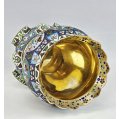 Exceptional Imperial Russian Silver-Gilt & Shaded Enamel Footed Presentation Bowl, 11th Artel image 2