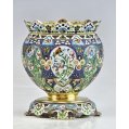 Exceptional Imperial Russian Silver-Gilt & Shaded Enamel Footed Presentation Bowl, 11th Artel image 8