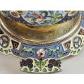 Exceptional Imperial Russian Silver-Gilt & Shaded Enamel Footed Presentation Bowl, 11th Artel image 9