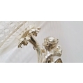 Exquisite 19C Austrian Figural Silver Cut Crystal Centerpiece Tazza image 3