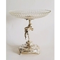 Exquisite 19C Austrian Figural Silver Cut Crystal Centerpiece Tazza image 7