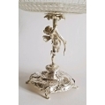 Exquisite 19C Austrian Figural Silver Cut Crystal Centerpiece Tazza image 8