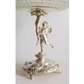 Exquisite 19C Austrian Figural Silver Cut Crystal Centerpiece Tazza image 9