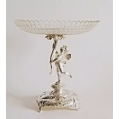 Exquisite 19C Austrian Figural Silver Cut Crystal Centerpiece Tazza image 10