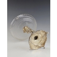 Exquisite 19C Austrian Figural Silver Cut Crystal Centerpiece Tazza image 1