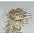 Exquisite 19C Austrian Figural Silver Cut Crystal Centerpiece Tazza image 2