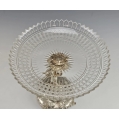 Exquisite 19C Austrian Figural Silver Cut Crystal Centerpiece Tazza image 3