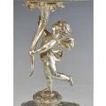 Exquisite 19C Austrian Figural Silver Cut Crystal Centerpiece Tazza image 4