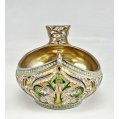 Exquisite Imperial Russian Silver-Gilt Cloisonné & Shaded Enamel Kovsh image 9