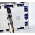 Fine 18K White Gold Sapphire Mother of Pearl Cufflinks image 2