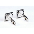 Fine 18K White Gold Sapphire Mother of Pearl Cufflinks image 4