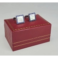 Fine 18K White Gold Sapphire Mother of Pearl Cufflinks image 7