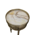 Fine 19C French Empire Bronze Ormolu Onyx Pair of Pedestals Tables image 1