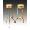 Fine 19C French Empire Bronze Ormolu Onyx Pair of Pedestals Tables image 5