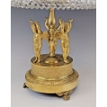 Fine 19C French Gilt Bronze Cut Glass Figural Serving Tazza Centerpiece image 6