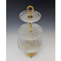 Fine 19C French Gilt Bronze Cut Glass Figural Serving Tazza Centerpiece image 11