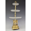 Fine 19C French Gilt Bronze Cut Glass Figural Serving Tazza Centerpiece image 12