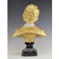 Fine 19C French Gilt Bronze Marble Bust Statue Affortunato Gory ( 1895-1925 ) image 6