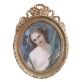 Fine 19C French Portrait Painting Alphonse Giroux Paris Giltwood Frame image 11