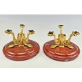 Fine 19C French Rouge Marble Ormolu Bronze Grand Tour Pair Compotes Tazzas image 1