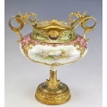Fine 19C French Sevres Porcelain Gilt Bronze Enamel Centerpiece Bowl image 9