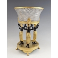 Fine 19C Gilt Patinated Bronze Crystal Egyptian Revival Centerpiece image 14