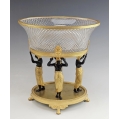 Fine 19C Gilt Patinated Bronze Crystal Egyptian Revival Centerpiece image 15