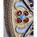 Fine 19C Russian Gilt Silver Cloisonne Enamel Pill Snuff Box image 3
