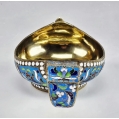 Fine 19C Russian Gilt Silver Enamel Kovsh image 5