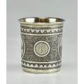 Fine Antique 19C Russian Silver Gilt Niello Beaker Cup image 3