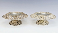 Fine Antique American Sterling Silver Pair Tazza Cake Stands