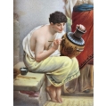 Fine Antique German KPM Porcelain Plaque Art Wins The Heart image 3