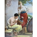 Fine Antique German KPM Porcelain Plaque Art Wins The Heart image 4
