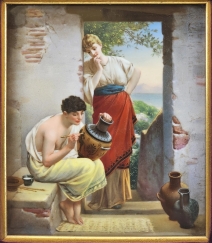 Fine Antique German KPM Porcelain Plaque Art Wins The Heart