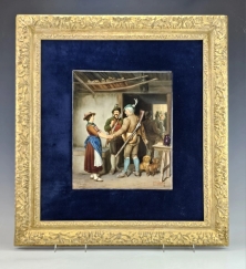 Fine Antique German KPM Porcelain Plaque Hunters Signed Sotheby's