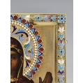 Fine Antique Russian Gilt Silver Enamel Icon The Sign Mother of God ( Znamenie ) image 5