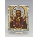 Fine Antique Russian Gilt Silver Enamel Icon The Sign Mother of God ( Znamenie ) image 7